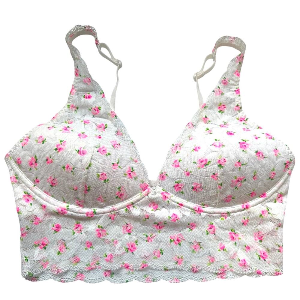 Victorias secret pink floral bra top size S